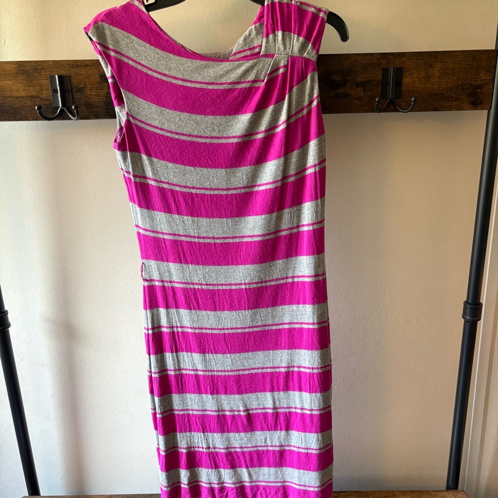 Calvin Klein Asymmetrical Pink and Gray Dress